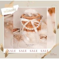 ราคา พร้อมส่งจากไทยค่ะ กระเป๋าหวายสายสะพายมุกแบบจัดเต็ม พร้อมผูกโบว์สุด so cute กระเป๋าหวายมุก (7777807832)