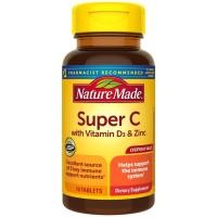 ราคา วิตามิน Nature Made Super C with Vitamin D3 and Zinc Tablets, Dietary Supplement, 70 Count (25653657173)