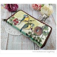 ราคา กระเป๋าสตางค์เดคูพาจใบยาวแบบมีซิปรอบ ทำจากกกสานเป็นงานแฮนด์เมด (12660990945)