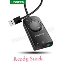 ราคา UGREEN อะแดปเตอร์การ์ดเสียง USB เป็นหูฟัง (3.5 มม.) (42777486878)