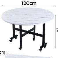 ราคา โต๊ะกลมพับเก็บได้ โต๊ะอาหาร ลายหินอ่อน ขาเหล็ก มีล้อเลื่อน สินค้ามีพร้อมส่ง (56701099735)