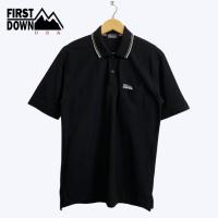 ราคา เสื้อโปโลคอปกผู้ชายแขนสั้น สีดำ มือสอง แบรนด์ First Down อเมริกา (25301576230)