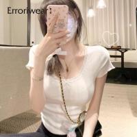 ราคา เสื้อยืดลูกไม้ผู้หญิง ใหม่ สั้นด้านบนทรงเข้ารูป (25071585281)