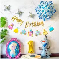 ราคา ชุดลูกโป่ง ลาย Disney Frozen Elsa & Olaf สําหรับตกแต่งผนัง [ปั๊มลม + เทป] (23643344508)