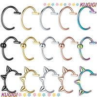 ราคา Kugigi 1PC แหวนจมูกปลอม, Hip Hop Non-Pierced Hoop Septum แหวน, Cool สแตนเลสเจาะจมูกปลอม (26231350237)