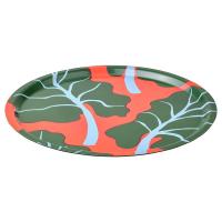 ราคา [✅ของพร้อมส่ง] marimekko x ikea อีเกีย BASTUA บาสตูอา ถาด, ลายใบไม้ สีส้ม/เขียว, 43 ซม. (14697006870)