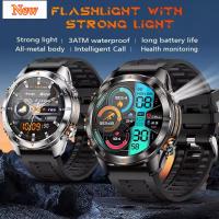 ราคา ใหม่ทหารสมาร์ทนาฬิกาผู้ชาย 10ATM กันน้ํา 1.46 "AMOLED หน้าจอไฟฉาย LED 515mAh แบตเตอรี่ Heart Rate กีฬา BT Call Smartwatch (50001781593)