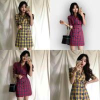 ราคา มินิเดรส ทรงสูท ผ้าทอลายสก๊อต (1244939047)