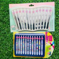 ราคา ( ยกโหล 12 ชิ้น ) แหนบถอน แหนบปากเฉียง สีเงิน Malian แหนบคละลาย Fangling (25579480537)