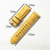 ราคา Replace 24Mm For Panerai Pam441 Pam111 Pilot Bracelet Crocodile Pattern Genuine Leather Watchband W (43507469804)