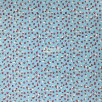 ราคา KATUN MERAH ผ้าฝ้ายญี่ปุ่นสีฟ้าลายดอกไม้สีแดงเล็ก (Pronto Moda) (42626793076)