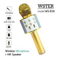 ราคา PYY ไมค์ รุ่น WS-858 ไมค์โครโฟนไร้สายพกพา ลำโพงในตัว ลำโพง คาราโอเกะ บลูทูธ ไมค์ลำโพงบลูทูธ เสียงดี (2668189212)