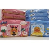 ราคา [6 ห่อ] ทิชชู่เปียก JAXX B.DUCK BABY WIPES ผ้าเช็ดทำความสะอาดผิว จำนวน 40 แผ่นต่อห่อ (1547970889)