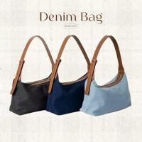ราคา (ส่งจากไทย) กระเป๋ายีนส์ รุ่น Denim Bag สายหนัง สไตล์เกาหลี งานพรีเมี่ยม ใส่ของได้เยอะ NEW (41214807890)