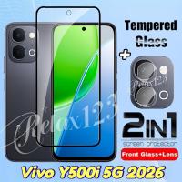 ราคา สําหรับ Vivo Y500i 5G 2IN1 Full Screen Protector กระจกนิรภัยสําหรับ Vivo Y500i Y500 Pro VivoY500i VIVO Y 500 i VivoY500i 5G 2026 ฟิล์มนิรภัย HD Clear Film Protector ฟิล์มเลนส์ (47554827148)