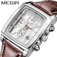ราคา Megir 2028 นาฬิกาข้อมือควอตซ์แฟชั่น สายหนัง ทรงสี่เหลี่ยม กันน้ํา เรืองแสง สําหรับบุรุษ (25224194245)