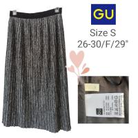 ราคา กระโปรงพลีท ผ้ายืด มือสองแบรนด์ GU ราคา 139 บาท (24089877537)