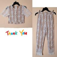 ราคา 375บ ชุดเซ็ท Set ไซส์ XS เสื้อ อก 30 กางเกงเอว 25 ลูกไม้ สีขาว มือสอง สภาพดีมากค่ะ ใส่ไปวัด ทำงาน ใส่ออกงานได้ (25281069976)