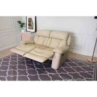 ราคา ABC C เก้าอี้พักผ่อนหนัง 2 ที่นั่ง สีครีม เก้าอี้ปรับเอนนอน โซฟาพักผ่อน Recliner (28540237825)