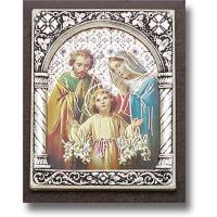 ราคา ครอบครัวศักดิ์สิทธิ์พระเยซู โจเซฟ แมรี่ยืนโล่กรอบศิลปะอิตาลีกรอบเงินโบราณ ง นูนศิลปะ อิตาโล ชุดของขวัญ (53203810874)