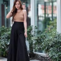 ราคา Brand korea กางเกงผ้าลินินเอวสูง ทรงขาบานสวยหรูดูแพง ผ้าลินินแท้100% (5840076364)