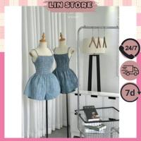 ราคา จั้มสูทยางยืดอก2เส้นผ้ายีนส์กระดาษนิ่มสุดแซ่บ (44308812756)