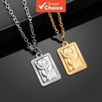 ราคา 24k Golden ผู ้ หญิงแฟชั ่ นสแตนเลสเรขาคณิต Rose Emblem จี ้ สร ้ อยคอเครื ่ องประดับอุปกรณ ์ เสริม (27806491011)