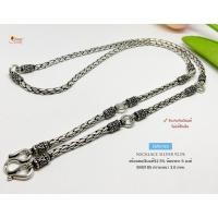 ราคา สร้อยคอเงินแท้ 92.5% สร้อยเส้นใหญ่ ห้อยพระ 6 องค์ ลายปล้องอ้อยกลม รมดำ (งานไทย) SM0185 (13338084569)