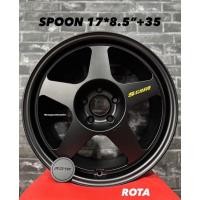 ราคา ล้อ Rota ลาย Spoon 17x8.5 et35 สเปค 5 รู 114 สีดำด้านและสีขาว ราคา 1 วง (25416887308)