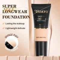 ราคา [M&E] BSIMONE Coverage Foundation Long-Lasting Oil Control Waterproof Liquid Foundation Matte Finish Concealer With Sponge Brush [ใหม่] (48655258020)
