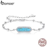 ราคา Bamoer สร้อยข้อมือเงินแท้ 925 ออกแบบเรียบหรูทับทิมสีฟ้า เป็นเครื่องประดับที่เหมาะสมเป็นของขวัญให้กับผู้หญิง (28143676354)