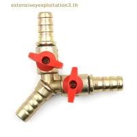 ราคา # Home EE # 3 Way Tee Brass Y Shut off Ball Valve 3/8" 10mm Barb Fuel Gas Oil / Valve Clamp (56955788343)