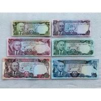 ราคา ธนบัตรรุ่นเก่าของประเทศอัฟกานิสถาน ชนิด10-1000Nis ปี1973 ยกชุด6ใบ UNC (21276567938)