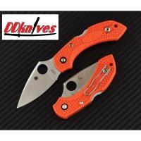 ราคา มีดพับ Spyderco Dragonfly 2 VG10 Plain Blade, Orange FRN Handles (C28POR2) (41217079312)