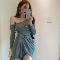 ราคา พร้อมส่ง Hot Sale sexy mini dress เดรสรัดรูป เซ็กซี่มาก เดรสปาดไหล่ (17330074415)