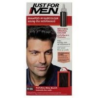 ราคา แท้ สินค้าหิ้ว just for men shampoo-in hair color natural real black color สีดำธรรมชาติ แชมพูปิดผมขาว มีเคราติน (26321254207)