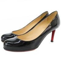 ราคา Christian Louboutin Enamel Round Toe Pumps 35 22cm Black Direct from Japan Secondhand (24534148599)