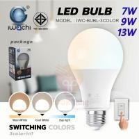 ราคา IWACHI หลอดปิงปองปรับแสงได้ 3 สี (3สีในหลอดเดียว)E27 7W 9W 13W หลอดประหยัดไฟ LED 3 in 1 (41118816239)