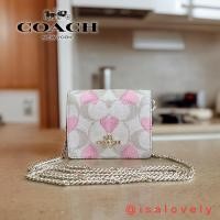 ราคา Isa Lovely Shop Coach CP473 Boxed Mini Wallet On A Chain In Signature Canvas With Heart Print (24272845816)