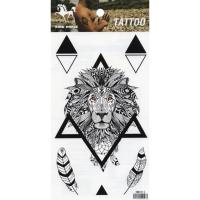 ราคา Tattoo Sticker แท็ททู สติกเกอร์ สิงโต สัตว์ ขนนก (2292203593)