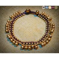 ราคา สร้อยข้อเท้าเชือกถักอินเดีย กระพรวนทองเหลืองแท้ กระดิ่ง (28205985224)