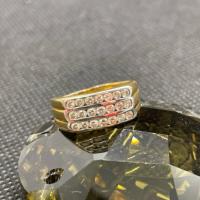 ราคา สินค้าหลุดจำนำแหวนเพชรแท้แบบ3แถวตัวเรือนทอง90%เพชรแท้Round Brilliant Cut0.03ctX21เม็ด VVS1#97 แหวน (26023616944)