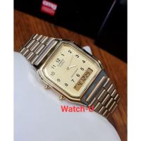ราคา Casio Standard นาฬิกาข้อมือ สายสแตนเลส สีทอง AQ-230 รุ่น AQ-230GA-9B (25120210611)