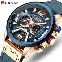ราคา [Genuine/wholesale/cash on delivery] CURREN men's quartz watch, leather strap, waterproof, sports, (28612028465)