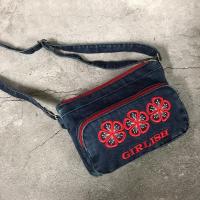 ราคา No.181 กระเป๋ายีนส์ สะพายข้าง ทรงแบน Girlish รุ่นFLOWER (25433652641)