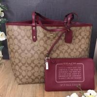 ราคา Coach toteกลับด้าน17” ส่งฟรีEms (1103321776)