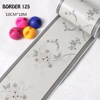 ราคา WALLPAPER BORDER 125 SILVER FLOWER STRIP MOTIF UK 10 เมตร X 10 ซม.K WALL STICKER BORDER LIST (8022674518)