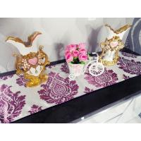 ราคา MODERN MINIMALIST LUXURY PREMIUM RUNNER MINIMALIST CLASSIC LONG GUEST TABLE CLOTH CLASSIC SILVER PURPLE (28765145637)