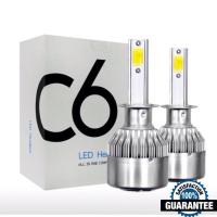 ราคา รถรถจักรยานยนต์หลอดไฟ LED C6 ไฟหน้า LED H1 H3 H4 H7 H11 9005 9006 หมอกหลอดไฟหมอก H7 2 ชิ้น (21580135241)