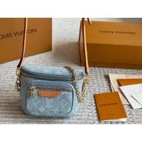 ราคา Louis Vuitton Denim Mini กระเป๋า multifunctional คาดเอวและสะพายไหล่ (54753237083)